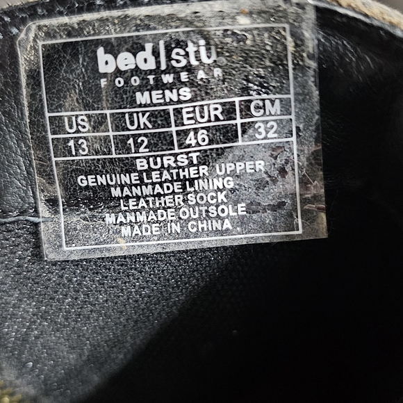 Bed Stu Burst Distressed Leather Side Zip Ankle Boots Biker Western Mens Size 13 - Picture 7 of 7